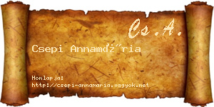 Csepi Annamária névjegykártya